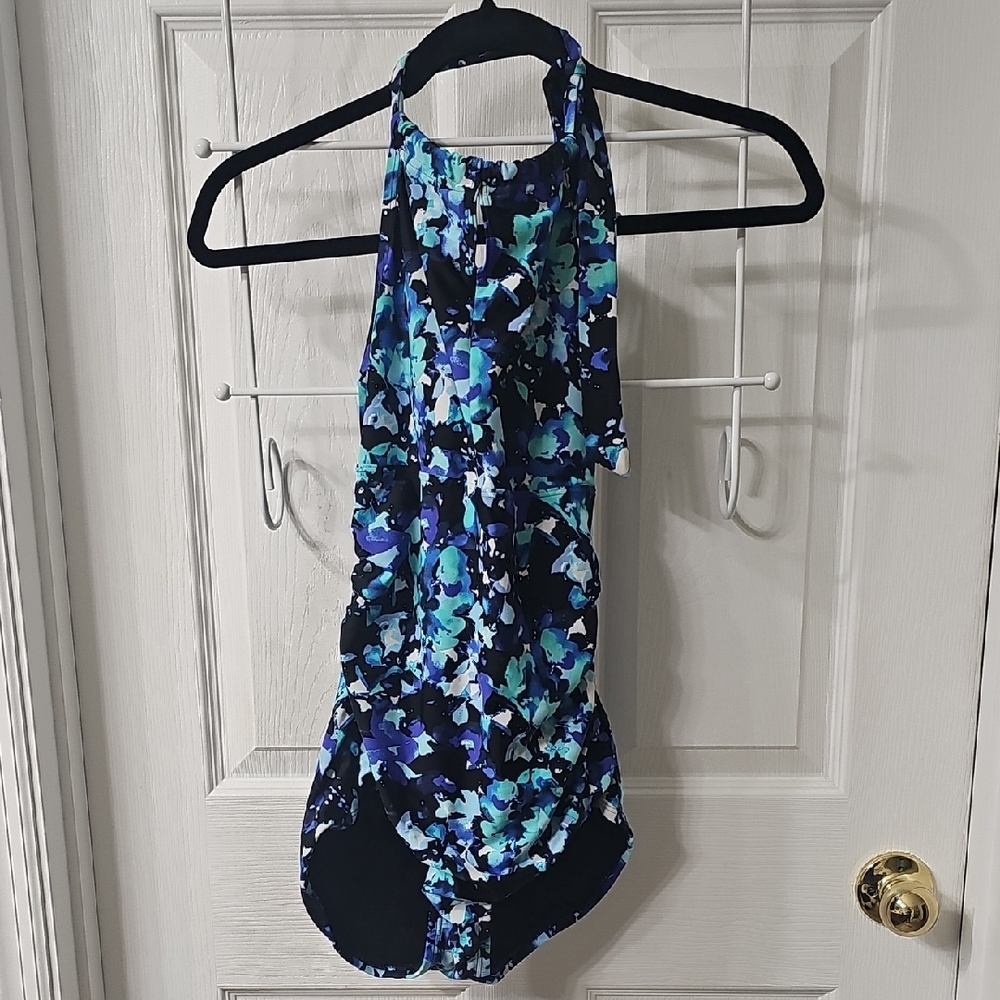 Adults Blue and Black One Piece Swimsuit Size Small